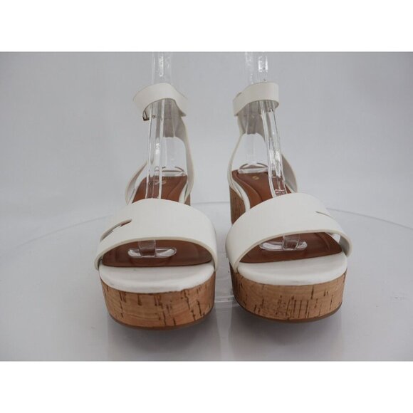 Franco Sarto Womens Primrose Sandals Cork Wedge Platform White Leather 11M - Picture 3 of 13